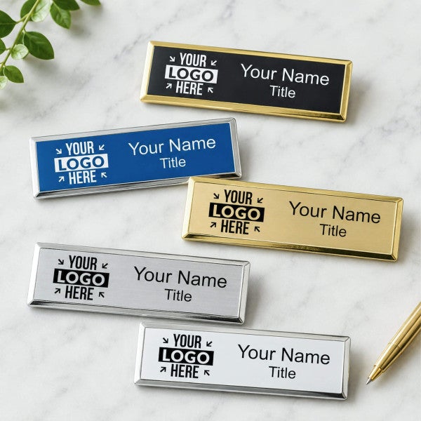 Executive Engraved Small Beveled Rectangle Name Badges - alternate view