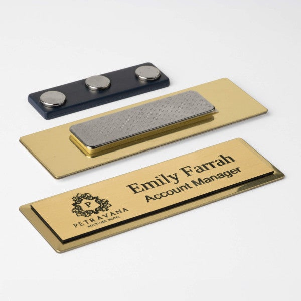 Executive Engraved Small Beveled Rectangle Name Badges - alternate view