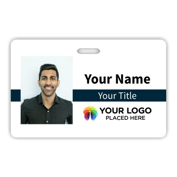 Custom Horizontal Logo Photo ID Badge - alternate view