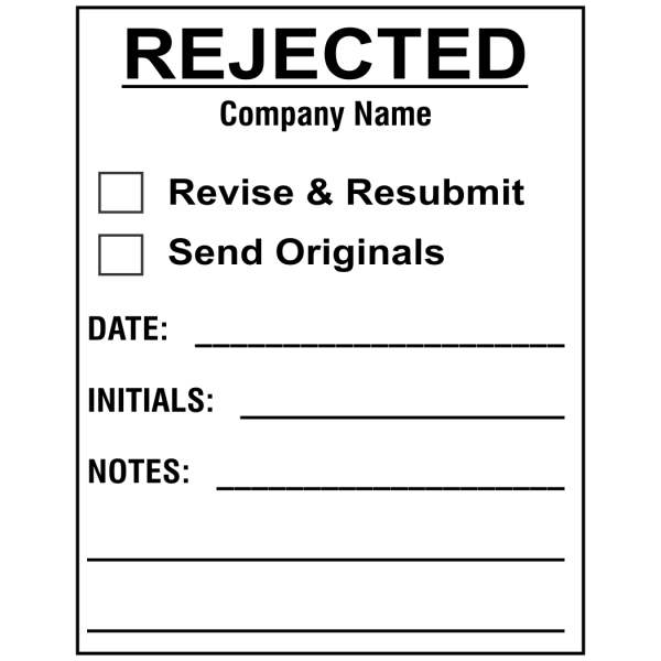 Plan & Blueprint Stamp - Rejected and Revise Form Stamp