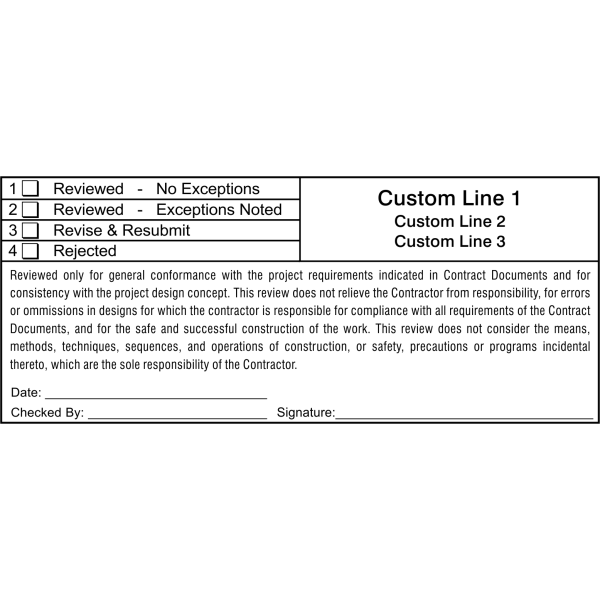 Plan & Blueprint Stamp - Shop Drawing Review Horizontal
