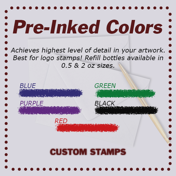 Custom Round Rubber Logo Stamp - alternate view