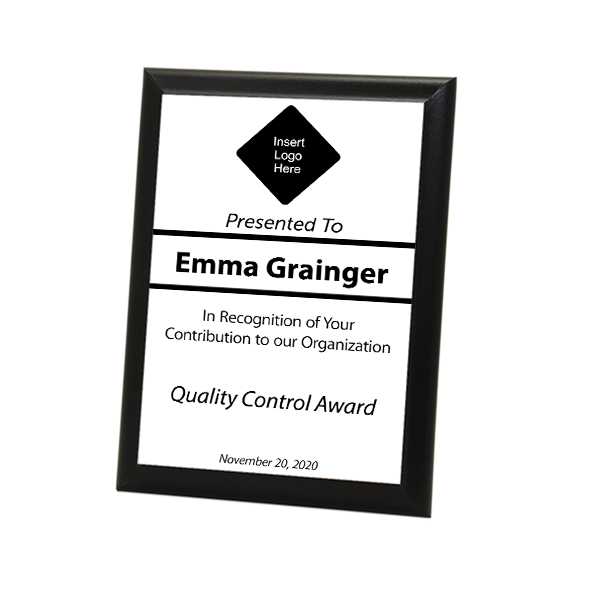 Quality Control Goal Full Color 5" X 7" Photo Plaque with Black Edge