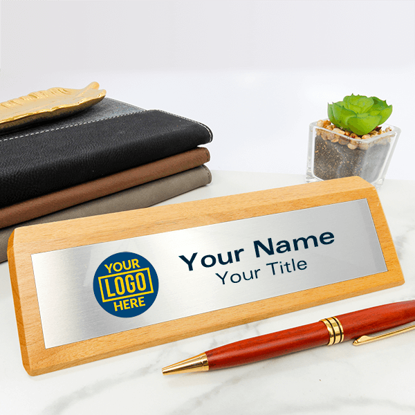 Genuine Red Alder Full Color Desk Plate - alternate view