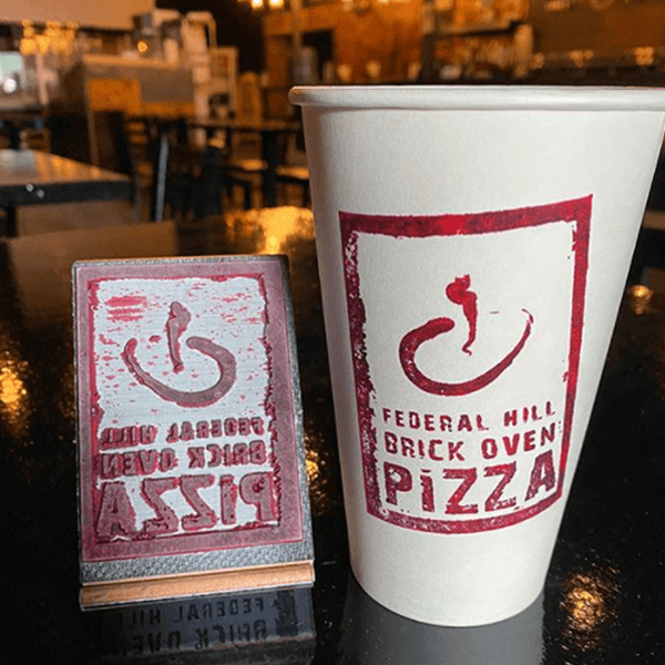 Custom XL Rectangle Logo Hand Stamp - alternate view