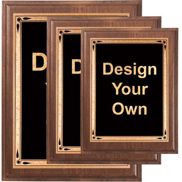 Genuine Walnut Plaque with Step Edge and Engraved Plate Genuine Walnut Plaque with Step Edge and Engraved Plate