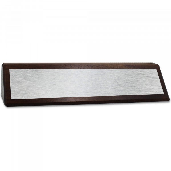 2" x 8 1/2" Genuine Walnut Desk Wedge with Full Color Name Plate 2" x 8 1/2" Genuine Walnut Desk Wedge with Full Color Name Plate
