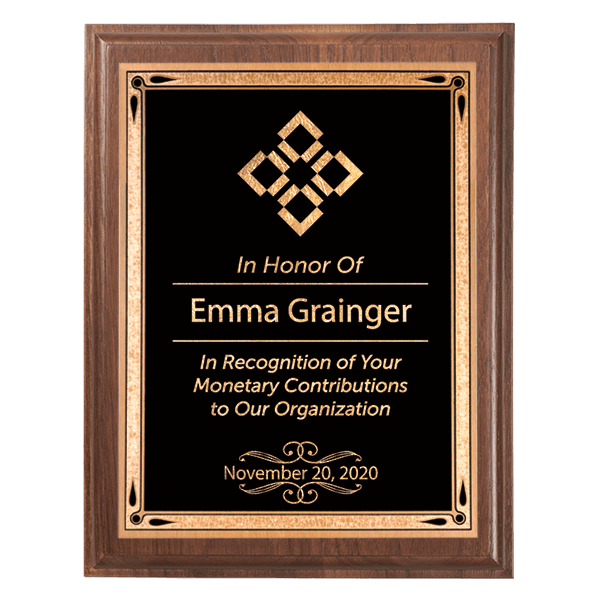 Donor Recognition 5 x 7 Walnut Plaque Donor Recognition 5 x 7 Walnut Plaque