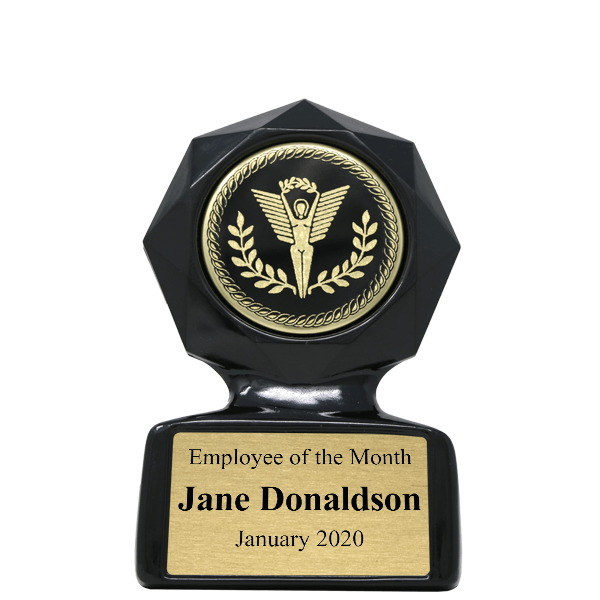 Employee of the Month Small Black Star Sculpted Victory Trophy Award Employee of the Month Small Black Star Sculpted Victory Trophy Award