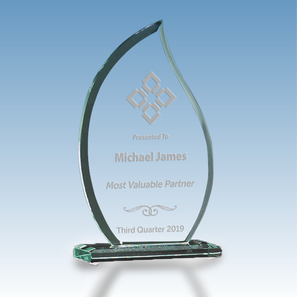Most Valuable Person Flame Glass Award Most Valuable Person Flame Glass Award