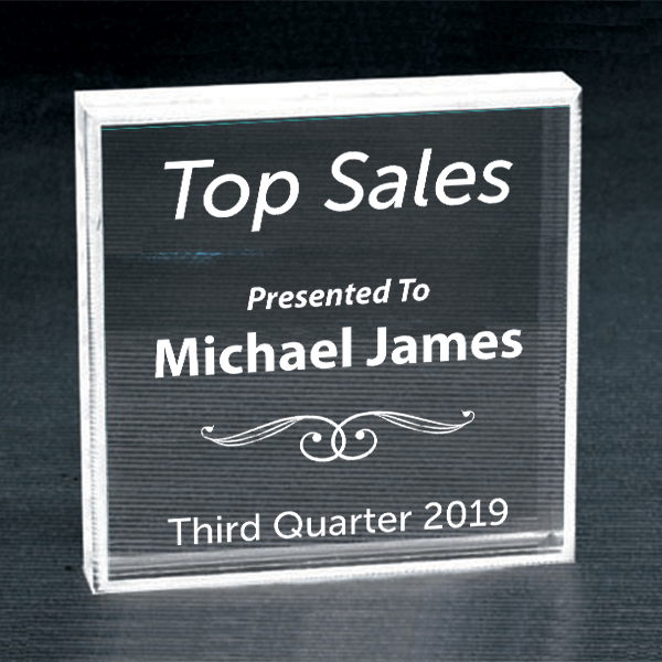 Sales Goal Clear Paperweight Sales Goal Clear Paperweight