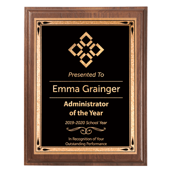 Scholastic Administrator 5 x 7 Walnut Plaque Scholastic Administrator 5 x 7 Walnut Plaque