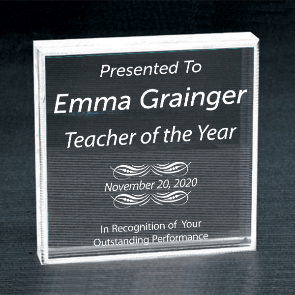 Teacher of the Year Clear Paperweight Teacher of the Year Clear Paperweight