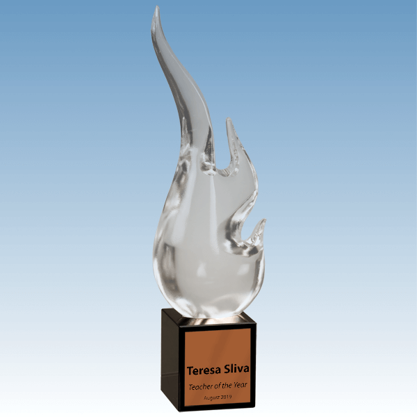 Teacher of the Year Flame Sculpture Crystal Award Teacher of the Year Flame Sculpture Crystal Award