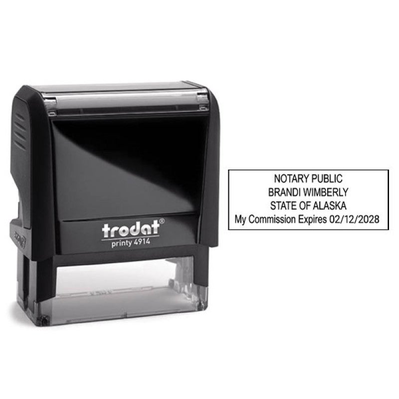 Alaska Notary Rectangle Stamp Imprint and Body