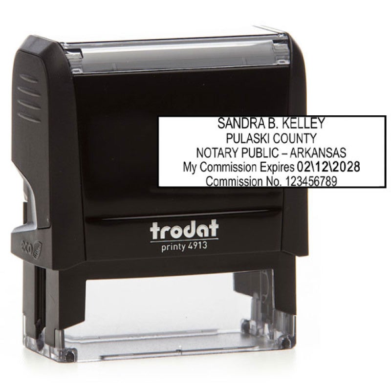 Arkansas Notary Rectangle Stamp Body and Design