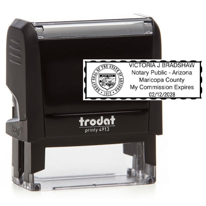 Arizona Notary Rectangular Stamp and Impression