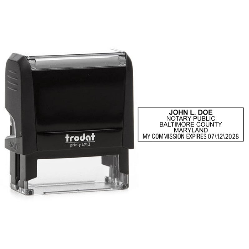 Maryland Notary Rectangle Impression and Trodat Printy Stamp Body