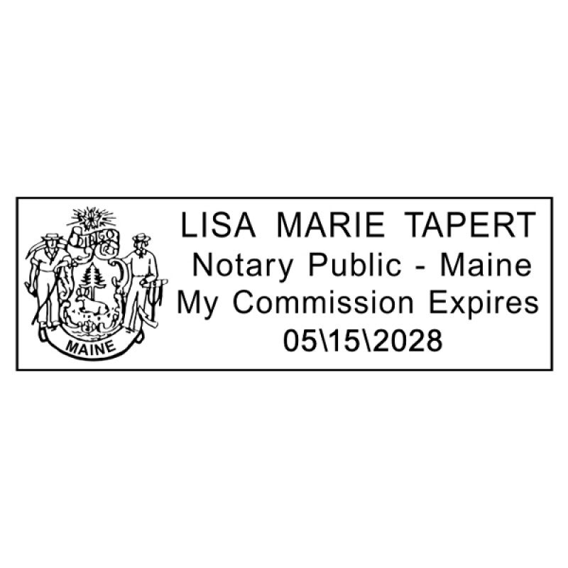 Impression only of Maine Notary Rectangle