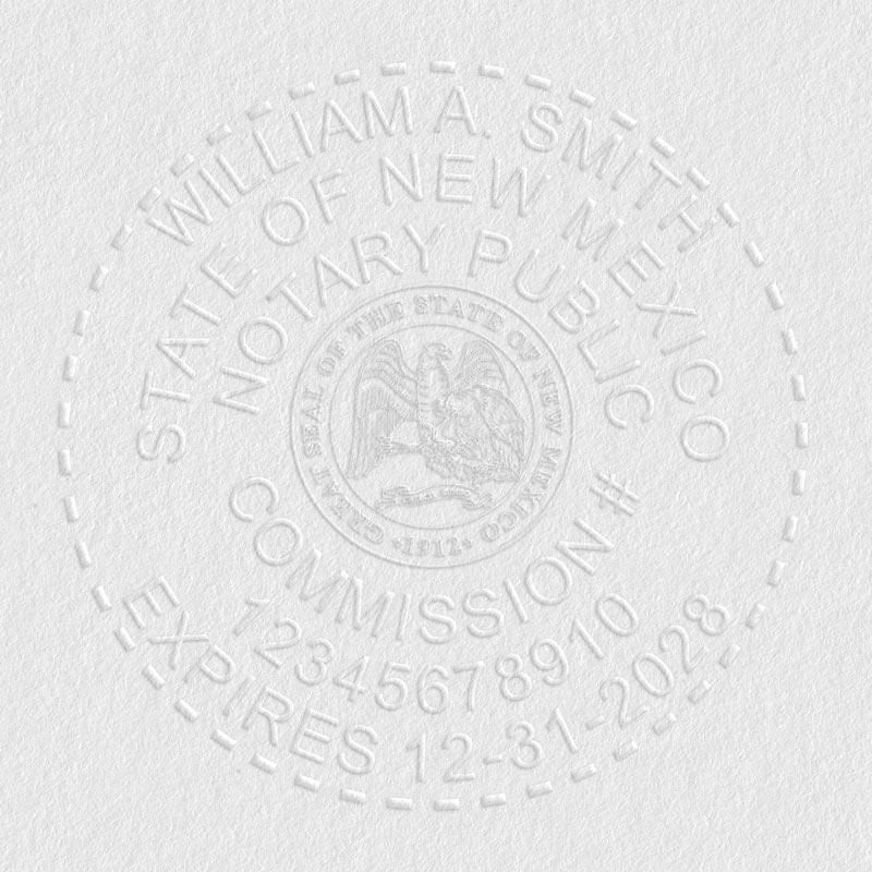 Embosser Impression Example on White Paper