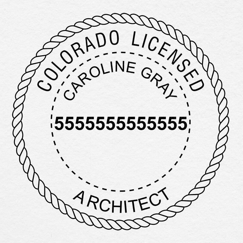 Close-up on the State of Colorado Architect Seal impression