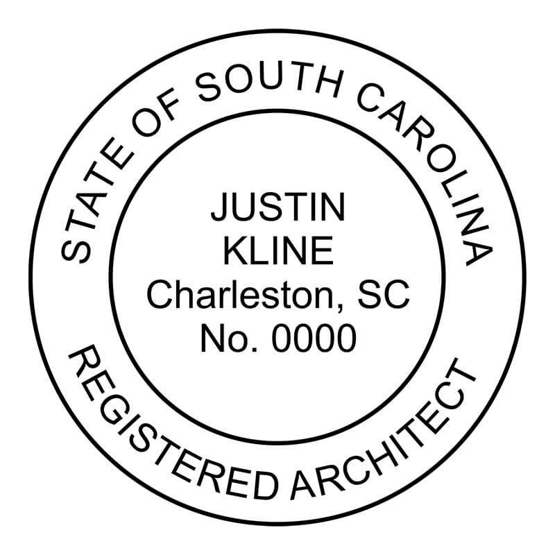 A close-up on the State of South Carolina Architect Seal