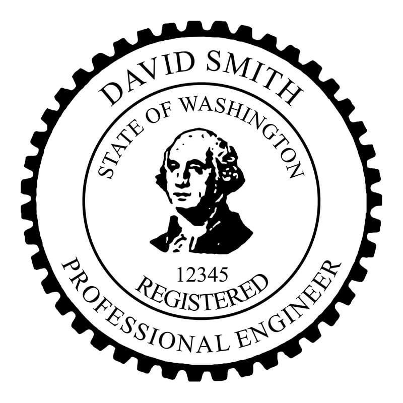 A close-up of the State of Washington Engineer Seal impression