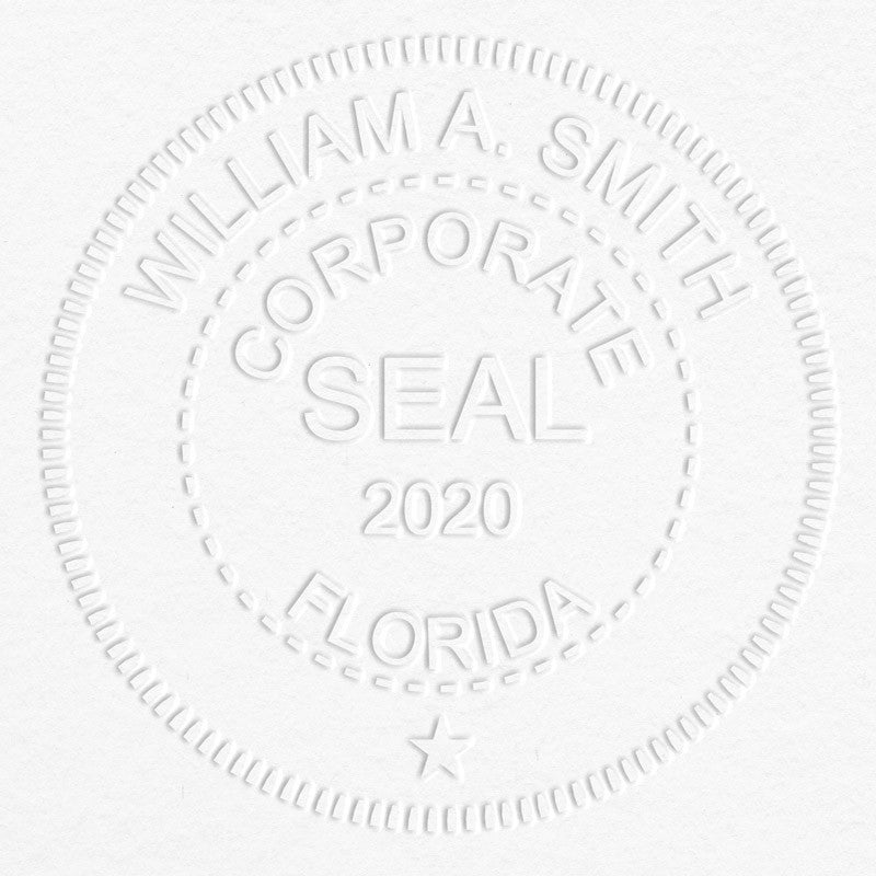 This is what the raised impression left by the Corporate Seal Embosser looks like on gray paper.