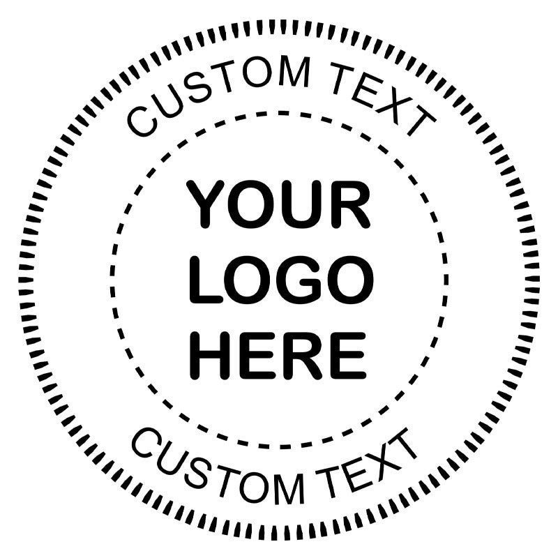 The impression made by the Custom Text Logo Embosser