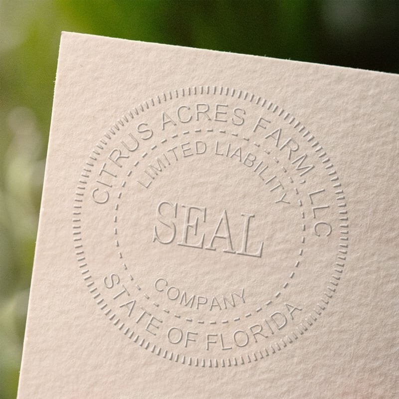 This is what the raised impression left by the LLC Seal Embosser looks like on paper.