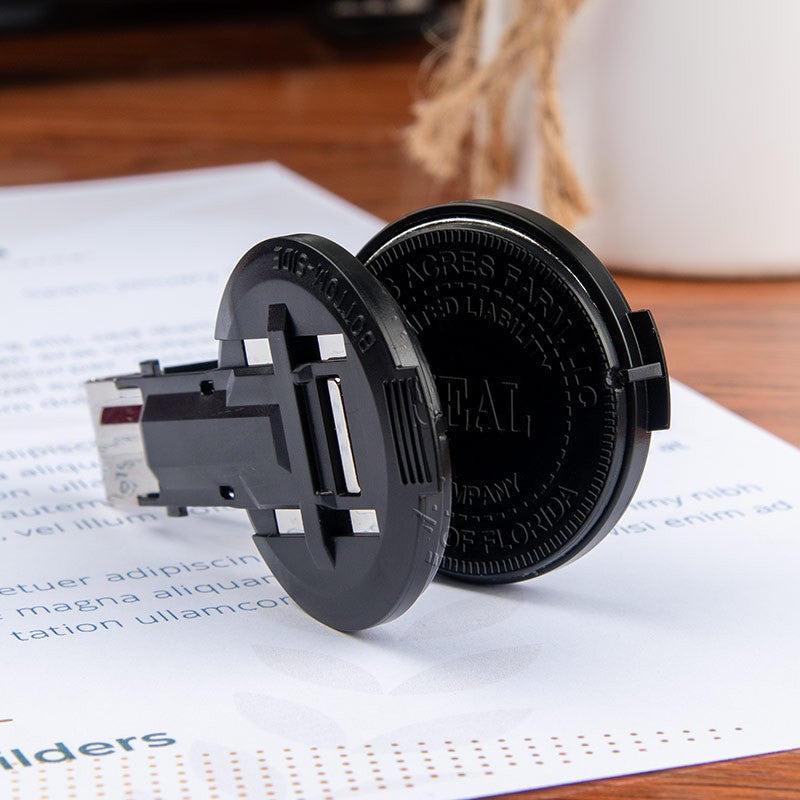 The removable insert on the Limited Liability Company Seal Embosser is made of high quality materials and is built to withstand regular use.