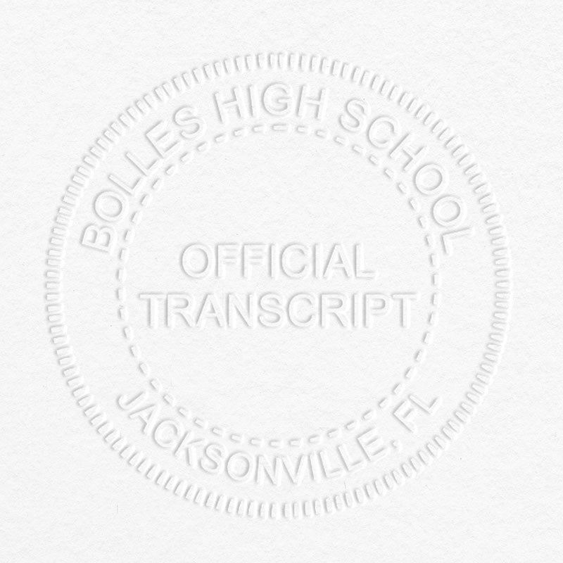 Official Transcript Embosser Seal Impression on Grey Paper