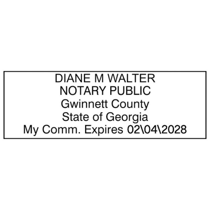 Georgia Notary Pink Stamp - Rectangle