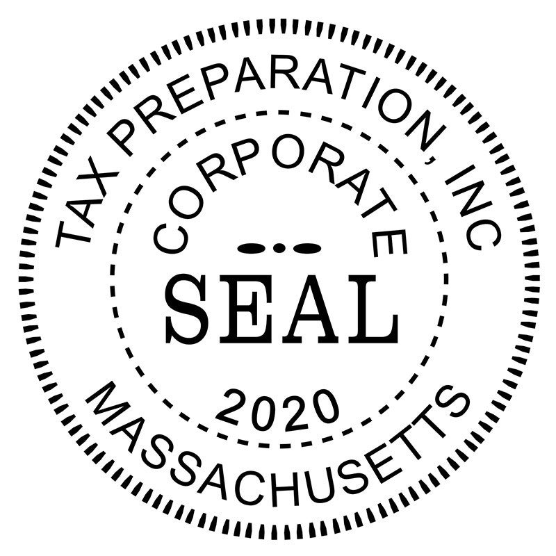 Impression only of the Corporate Seal Stamp with Year