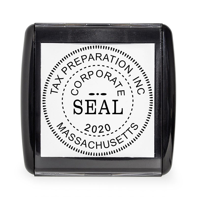 Overhead view of the Corporate Seal Stamp with Year