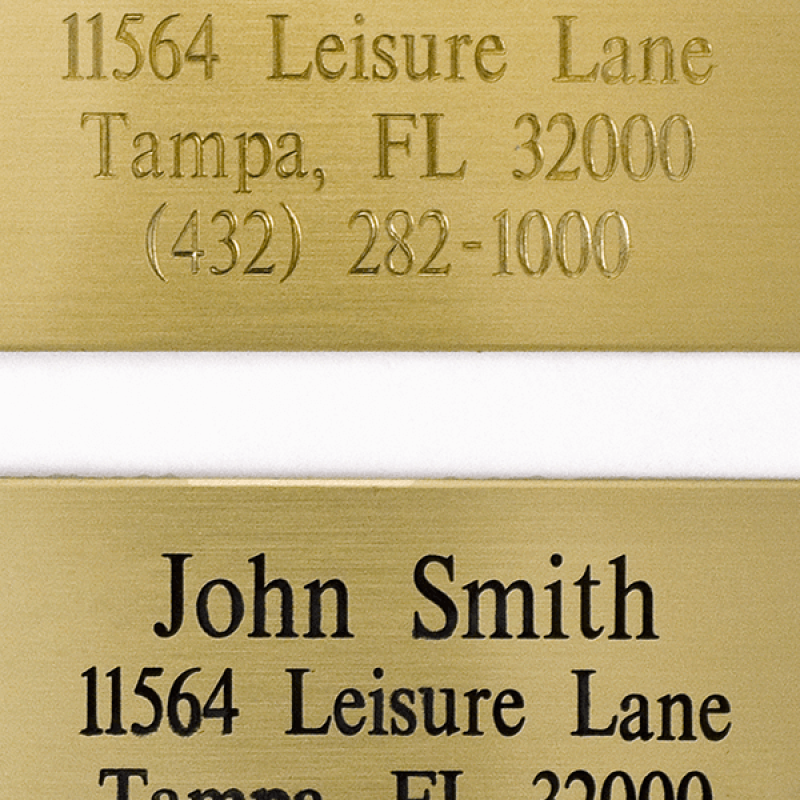 Examples of oxidized and etched engravings