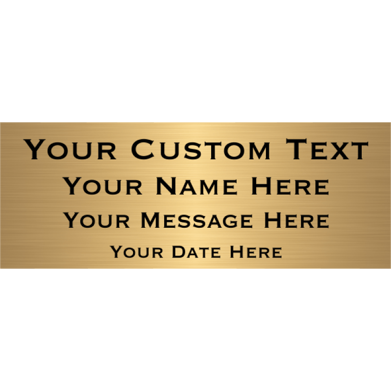 Small Four Line Brass Plaque