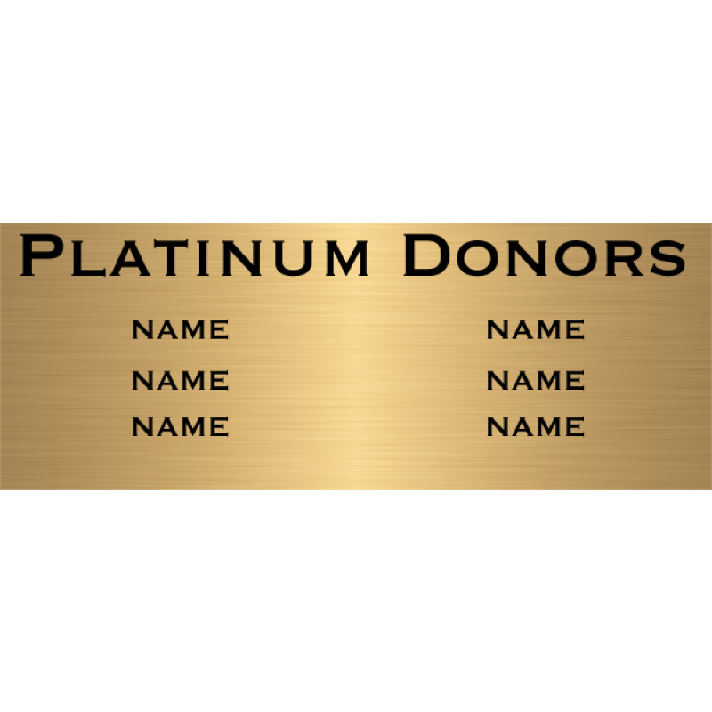 Small 6 Name Brass Plaque