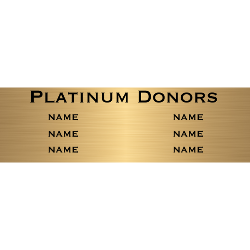 Large 6 Name Brass Plaque