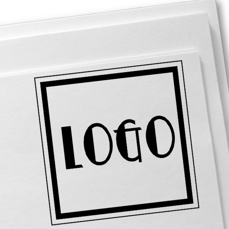 Mini Square Logo Stamp Imprint Example