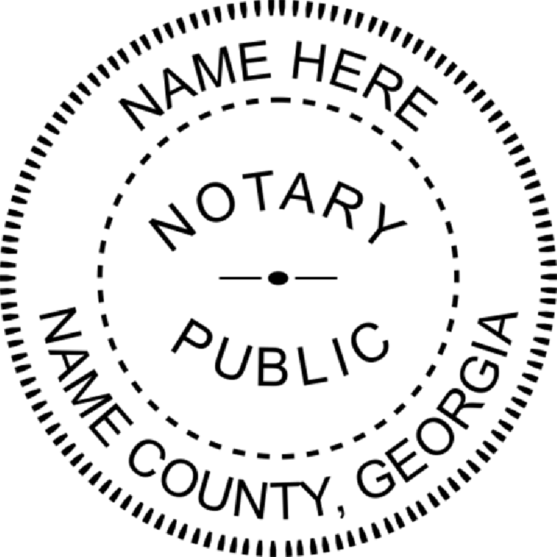 Georgia Notary Pink - Round Design Imprint Example
