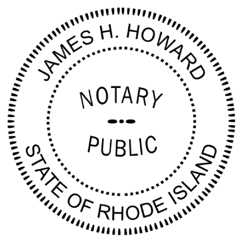 Rhode Island Notary Pink - Round Design Imprint Example