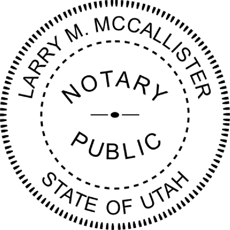 Utah Notary Pink Seal - Round Design Imprint Example
