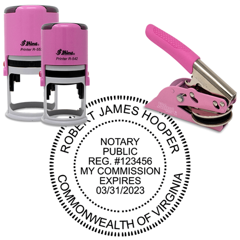 Virginia Notary Pink - Round Design