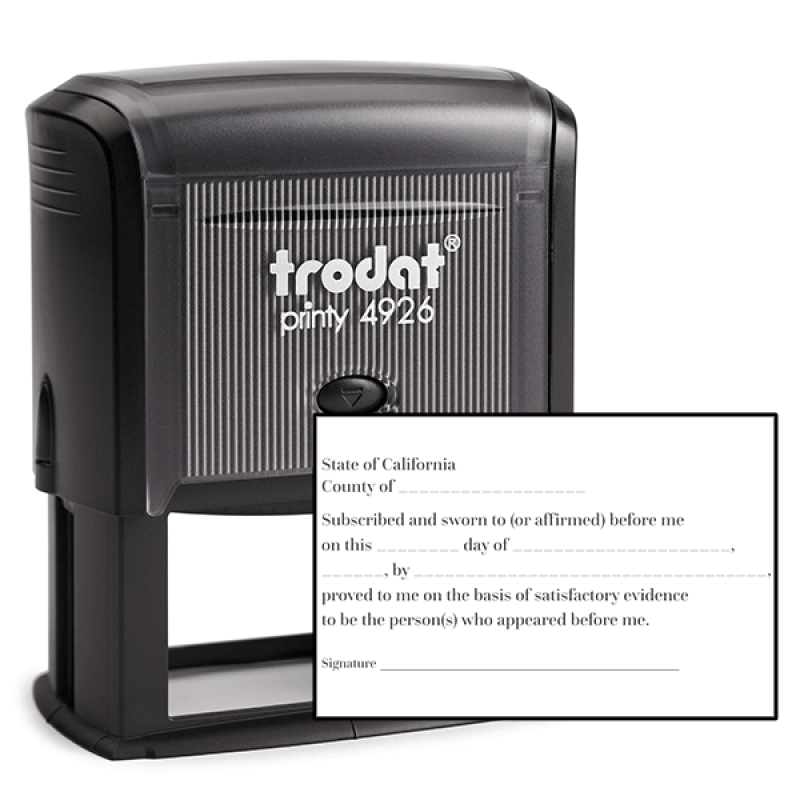 California Jurat Notary Stamp