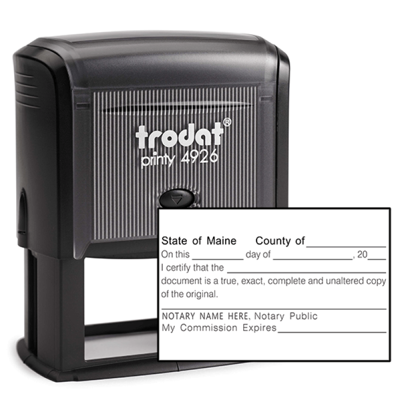 Maine Certified True Copy Notary Stamp