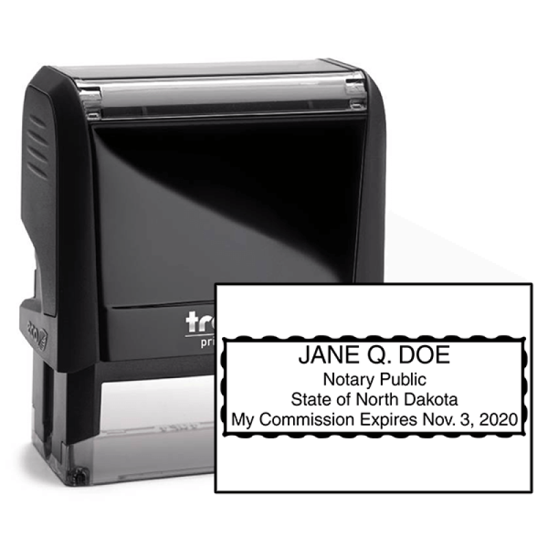 North Dakota Notary Stamp - Rectangular