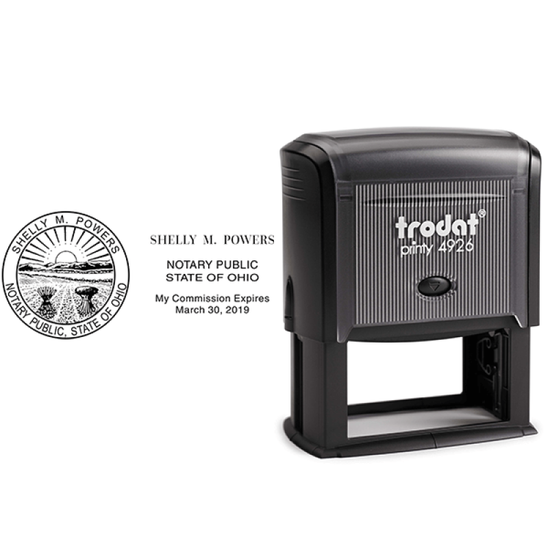 Ohio Notary Stamp - Rectangle Body and Design