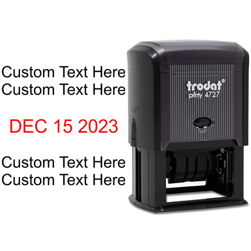 Trodat Dater 4727 with Custom Text Stamp Body and Design