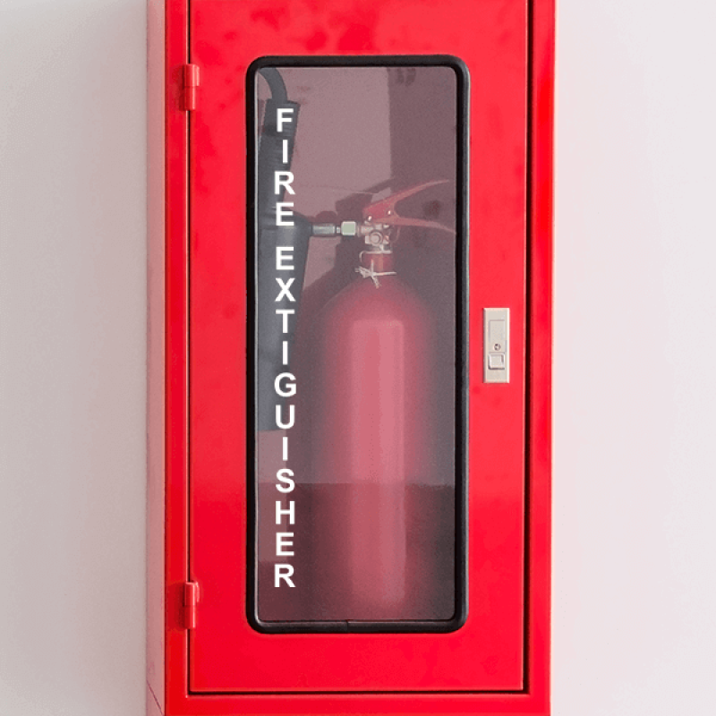 Vertical Fire Extinguisher Cut Vinyl Decal | 12" x 1"